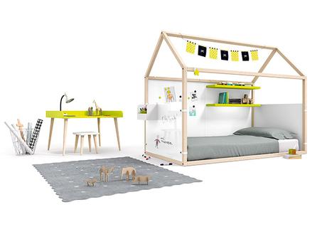 Cama con casita infantil para niños