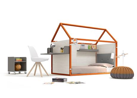 Dormitorio infantil con casita para niños