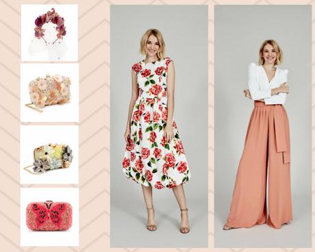complementos invitada boda pantalones palazzo vestido flores