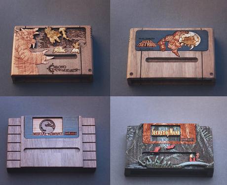 Cartuchos de Nintendo en forma de madera, ¡una obra de arte!