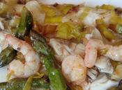 Lubina horno papillote rellena verduras gambas