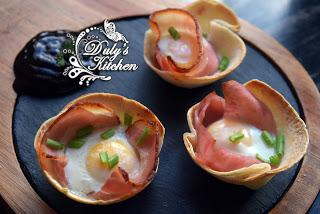 Tartaletas de Bacon, queso y huevo