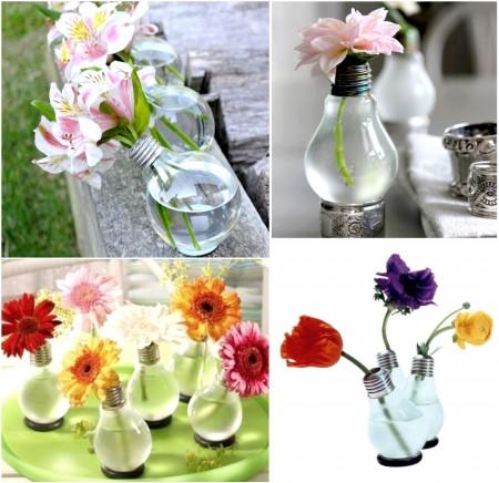 decorar con bombillas recicladas