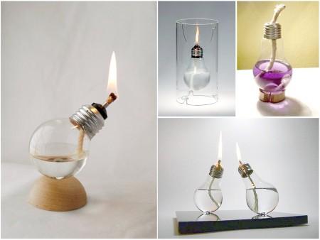 decorar con bombillas recicladas