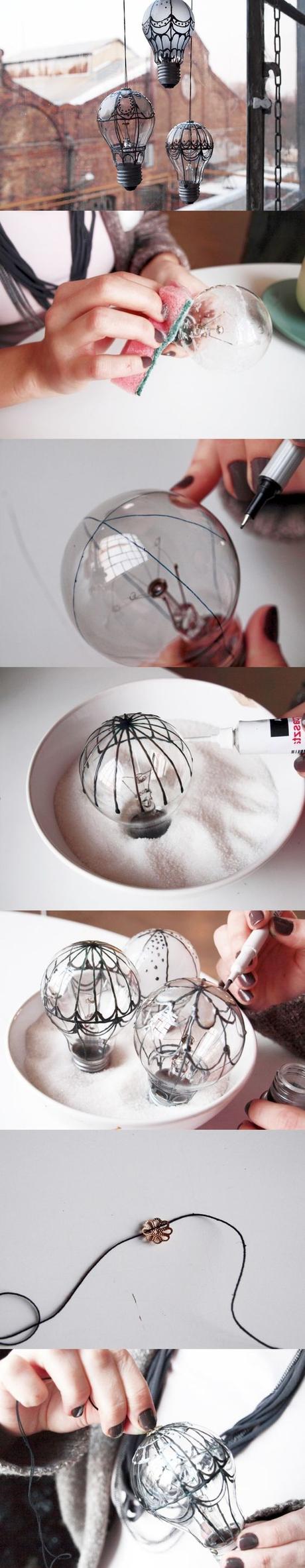 decorar con bombillas recicladas