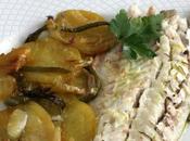 Lubina horno patatas pobre, receta ideal para comer pareja