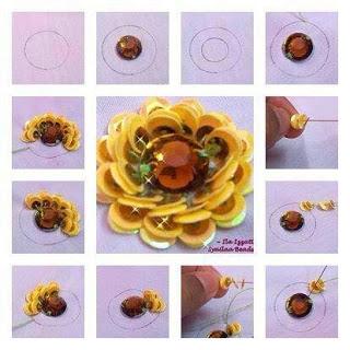 15 Ideas hermosas para bordar flores con lentejuela