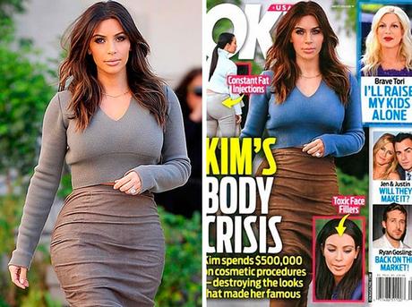 Kim Kardashian OK! Magazine Before and After
