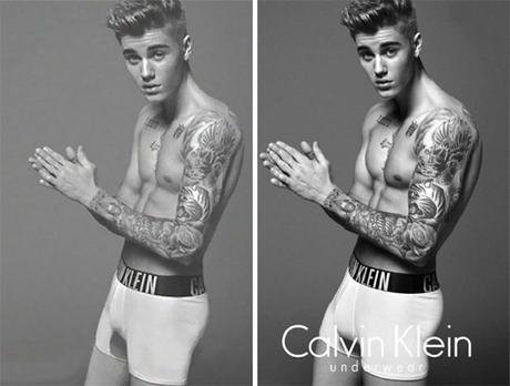 Justin Bieber Calvin Klein Publicity Before and After