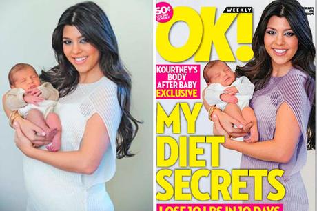 Kourtney Kardashian OK! Magazine Before and After