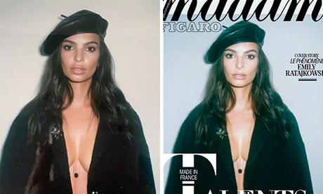 Emily Ratajkowski Madame Figaro Magazine Before and After