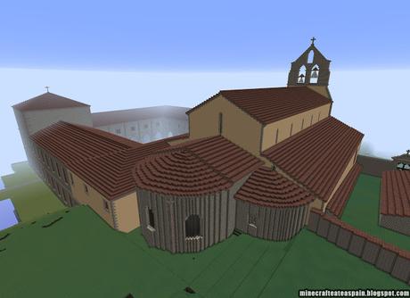 Réplica Minecraft del Monasterio de Santa María la Real de Obona, Asturias, España.