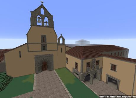 Réplica Minecraft del Monasterio de Santa María la Real de Obona, Asturias, España.
