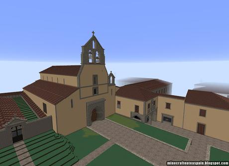 Réplica Minecraft del Monasterio de Santa María la Real de Obona, Asturias, España.