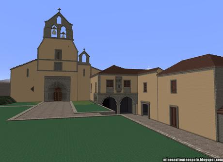 Réplica Minecraft del Monasterio de Santa María la Real de Obona, Asturias, España.