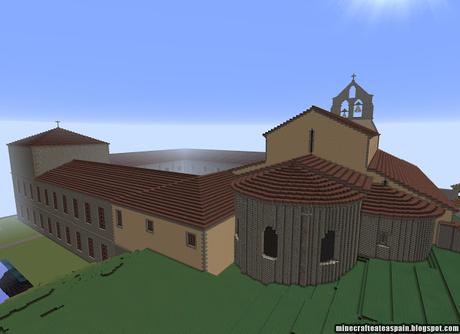 Réplica Minecraft del Monasterio de Santa María la Real de Obona, Asturias, España.