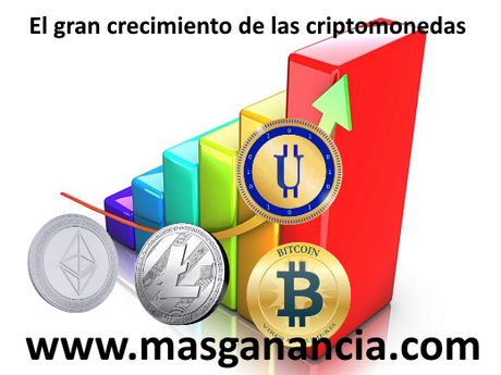 el gran crecimiento de las criptomonedas