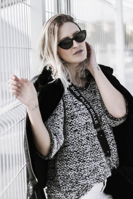 BLACK JACKET AND WHITE PANTS BLACK JACKET AND WHITE PANTS