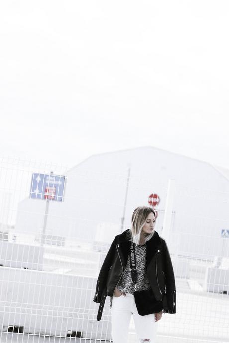 BLACK JACKET AND WHITE PANTS BLACK JACKET AND WHITE PANTS