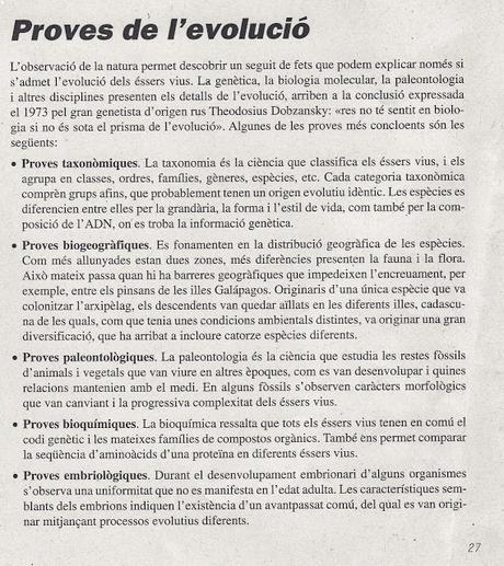 PROVES DE LA TEORIA EVOLUTIVA