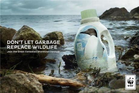 “No dejes que la basura reemplace la vida salvaje”, campaña gráfica de WWF “No dejes que la basura reemplace la vida salvaje”, campaña gráfica de WWF
