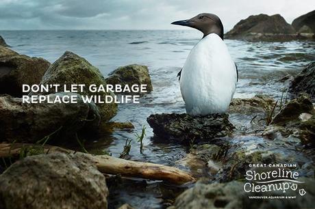 “No dejes que la basura reemplace la vida salvaje”, campaña gráfica de WWF “No dejes que la basura reemplace la vida salvaje”, campaña gráfica de WWF