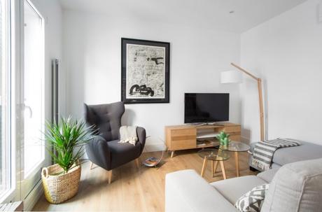 pisos reforma madrid piso malasaña open concept estilo nórdico estilo escandinavo distribución diáfana decoración nórdica decoración neutros decoración moderna cocina abierta 