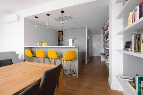 pisos reforma madrid piso malasaña open concept estilo nórdico estilo escandinavo distribución diáfana decoración nórdica decoración neutros decoración moderna cocina abierta 