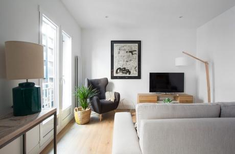 pisos reforma madrid piso malasaña open concept estilo nórdico estilo escandinavo distribución diáfana decoración nórdica decoración neutros decoración moderna cocina abierta 