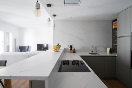 pisos reforma madrid piso malasaña open concept estilo nórdico estilo escandinavo distribución diáfana decoración nórdica decoración neutros decoración moderna cocina abierta 