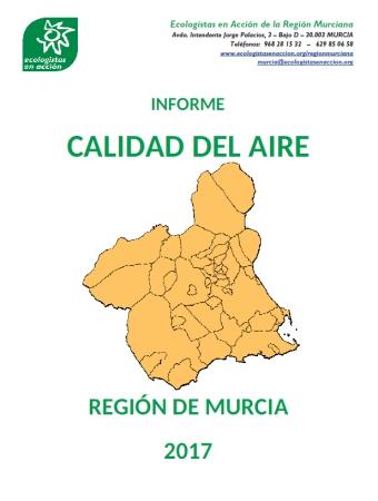 Informe de Ecologistas en Acción: La calidad del aire en la Región de Murcia durante 2017