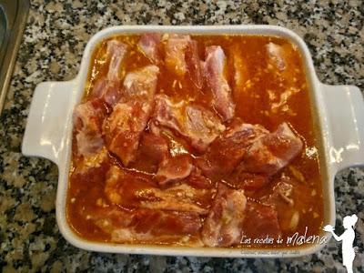 Costillas  en adobo con patatas