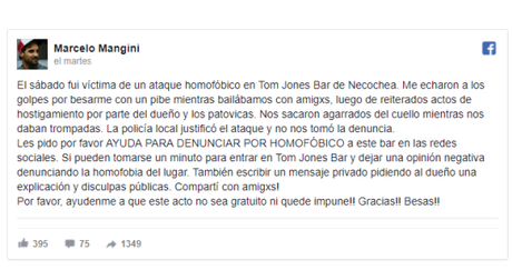 Dos hombres fueron víctimas de homofobia solo por besarse. Dos hombres fueron víctimas de homofobia solo por besarse.
