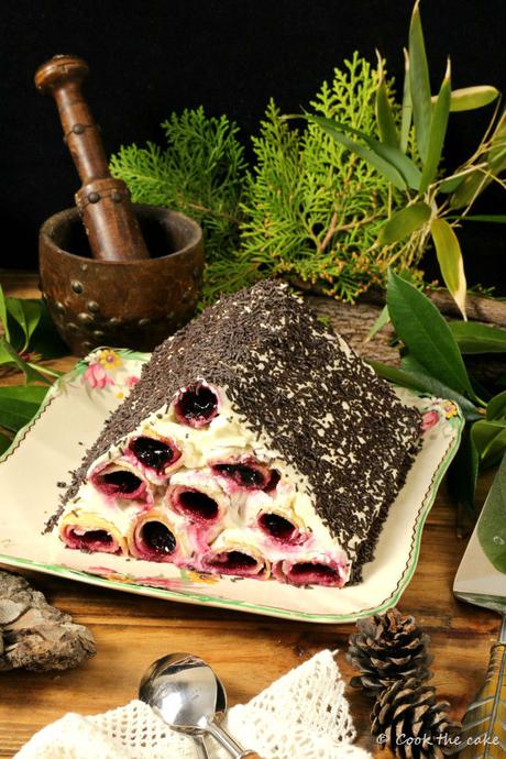 cusma-lui-guguta, woodpile-cake, logs-under-the-snow-cake moldovan-dessert