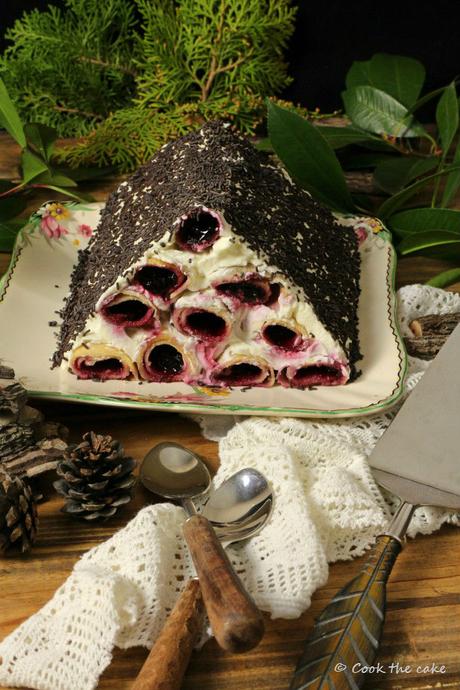 cusma-lui-guguta, woodpile-cake, logs-under-the-snow-cake moldovan-dessert