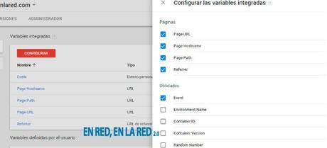 Configuración de las variables en Google Tag Manager