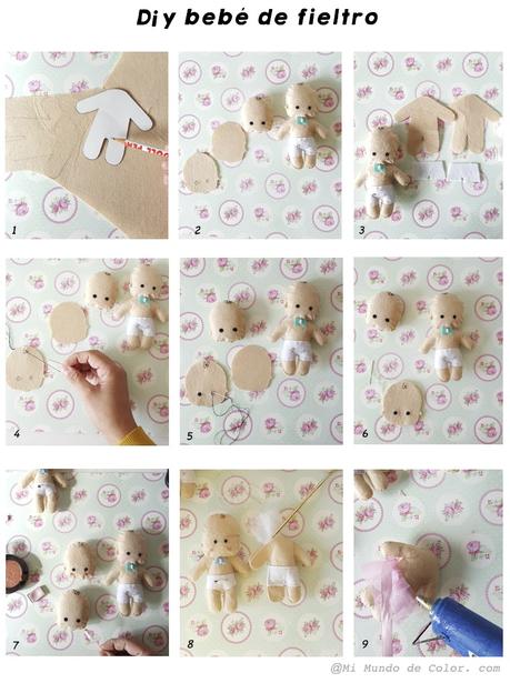 DIY BEBÉS DE FIELTRO PARA DECORAR LA HABITACIÓN DE TÚ BEBÉ