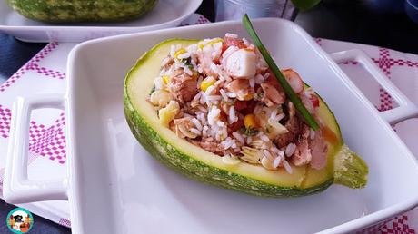 Calabacinos rellenos de ensalada Calabacinos rellenos de ensalada