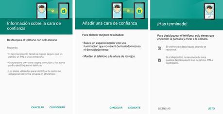 Configuración del reconocimiento facial Reconocimiento facial