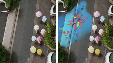 Psicología: una carretera que se convierte en arte al llover