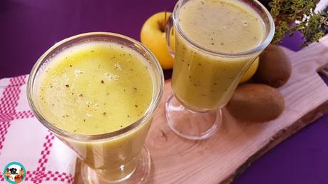 Smoothies de manzana con apio y kiwi