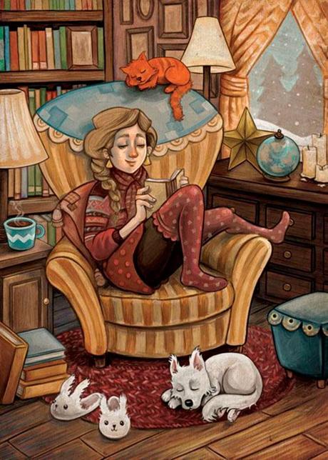 Cozy reading (Lectura acogedora), by Sandy Vazan