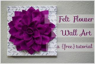 4 Cuadros decorativos con flores hechas de fieltro y papel