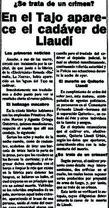 Desaparación y muerte del golfillo «Llaudí» en 1924