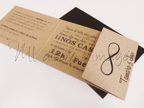 Invitaciones de boda kraft con temática dibujos animados Invitaciones de boda kraft con temática dibujos animados