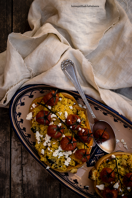 CALABAZA ASADA RELLENA DE COUSCOUS CON VERDURAS