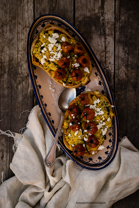 CALABAZA ASADA RELLENA DE COUSCOUS CON VERDURAS