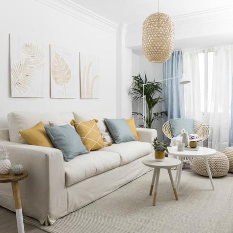 Un apartamento con una decoración natural y fresca Un apartamento con una decoración natural y fresca