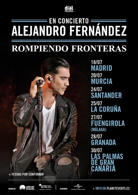 Alejandro Fernández en concierto el mes de julio Las Palmas de Gran Canaria