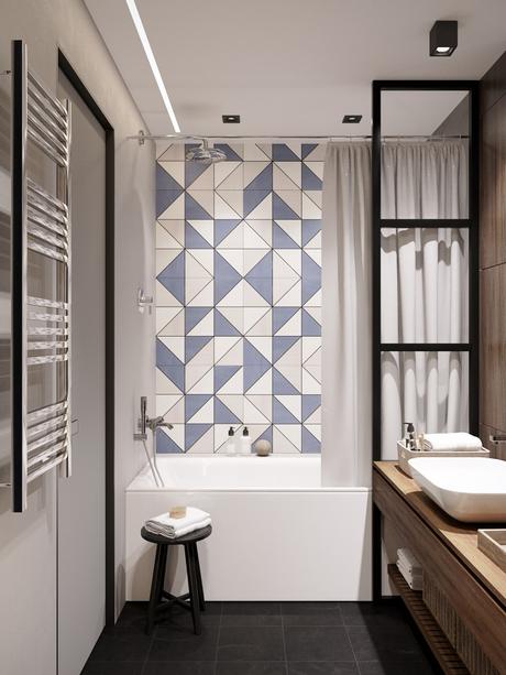 Azulejos geométricos para baño